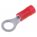 130014; Ring terminal; M5; Ø: 5.2mm; 0.3÷1.42mm2; crimped; for cable; red; TE Connectivity 130014; Ring terminal; M5; Ø: 5.2mm; 0.3÷1.42mm2; crimped; for cable; red; TE Connectivity