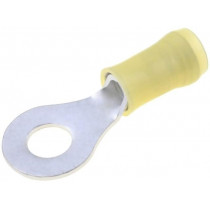 130205; Ring terminal; M6; Ø: 6.35mm; 3÷6mm2; crimped; for cable; insulated; TE Connectivity