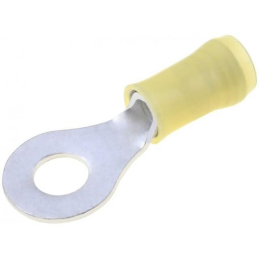 130205; Ring terminal; M6; Ø: 6.35mm; 3÷6mm2; crimped; for cable; insulated; TE Connectivity