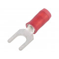 130516; Fork terminal; M4; Ø: 4.3mm; 0.26÷1.65mm2; crimped; for cable; red; TE Connectivity 130516; Fork terminal; M4; Ø: 4.3mm; 0.26÷1.65mm2; crimped; for cable; red; TE Connectivity