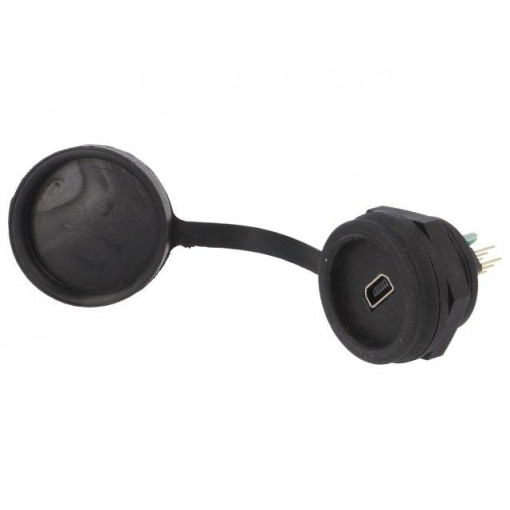 1310-1020-01; Socket; USB B mini; 1310; for panel mounting,rear side nut; THT; ENCITECH