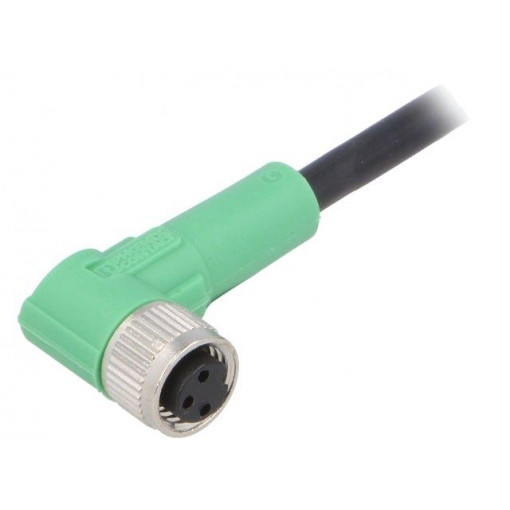 SAC-3P-5,0-PVC/M8FR; Connection lead; M8; PIN: 3; angled; 5m; plug; 250VAC; 4A; -25÷90°C; PHOENIX CONTACT