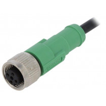 SAC-4P-3,0-PVC/M12FS; Connection lead; M12; PIN: 4; straight; 3m; plug; 250VAC; 4A; 250VDC; PHOENIX CONTACT
