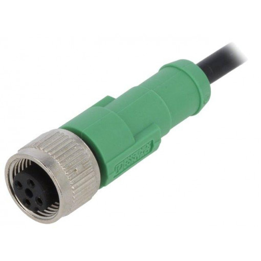 SAC-4P-3,0-PVC/M12FS; Connection lead; M12; PIN: 4; straight; 3m; plug; 250VAC; 4A; 250VDC; PHOENIX CONTACT