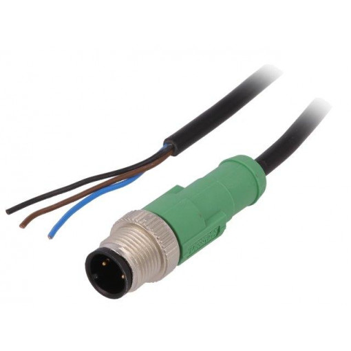 SAC-3P-M12MS/1,5-PVC; Connection lead; M12; PIN: 3; straight; 1.5m; plug; 250VAC; 4A; male; PHOENIX CONTACT