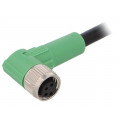 SAC-4P-3,0-PVC/M8FR; Connection lead; M8; PIN: 4; angled; 3m; plug; 30VAC; 4A; -25÷90°C; PHOENIX CONTACT