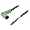 SAC-4P-M12MR/10,0-PVC; Connection lead; M12; PIN: 4; angled; 10m; plug; 250VAC; 4A; -25÷90°C; PHOENIX CONTACT