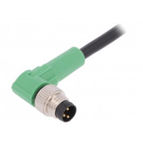 SAC-3P-M8MR/3,0-PVC; Connection lead; M8; PIN: 3; angled; 3m; plug; 250VAC; 4A; -25÷90°C; PHOENIX CONTACT