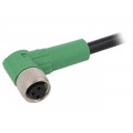 SAC-3P-3,0-PVC/M8FR; Connection lead; M8; PIN: 3; angled; 3m; plug; 250VAC; 4A; -25÷90°C; PHOENIX CONTACT