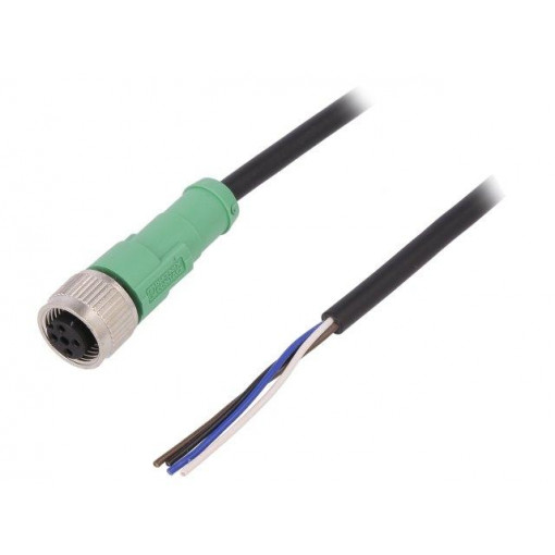 SAC-4P-10,0-PVC/M12FS; Connection lead; M12; PIN: 4; straight; 10m; plug; 250VAC; 4A; 250VDC; PHOENIX CONTACT