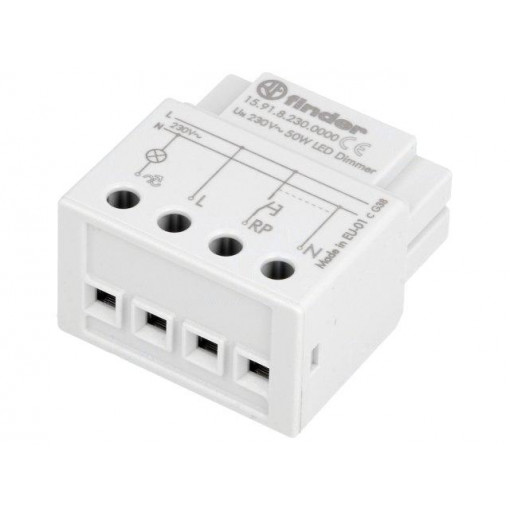 15.91.8.230.0000; Relay: installation; with dimmer; Mounting: wall mount; -10÷50°C; FINDER 15.91.8.230.0000; Relay: installation; with dimmer; Mounting: wall mount; -10÷50°C; FINDER
