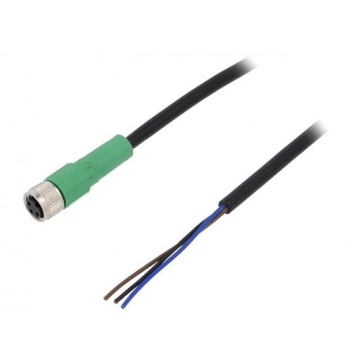 SAC-3P-10,0-PVC/M8FS; Connection lead; M8; PIN: 3; straight; 10m; plug; 250VAC; 4A; 250VDC; PHOENIX CONTACT