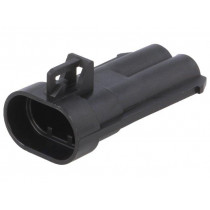 15344054; Connector: automotive; Ducon 6.3; plug; male; PIN: 2; for cable; APTIV