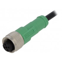 SAC-4P-1,5-PVC/M12FS; Connection lead; M12; PIN: 4; straight; 1.5m; plug; 250VAC; 4A; PHOENIX CONTACT