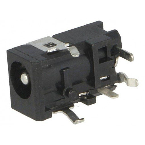 1613 05; Socket; DC supply; male; 4/1,7mm; with on/off switch; on PCBs; THT; LUMBERG