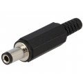 1634 02; Plug; DC supply; female; 5,5/2,5mm; with strain relief; for cable; LUMBERG
