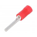 165167; Wire pin terminal; Ø: 1.8mm; 0.3÷1.42mm2; crimped; for cable; red; TE Connectivity 165167; Wire pin terminal; Ø: 1.8mm; 0.3÷1.42mm2; crimped; for cable; red; TE Connectivity
