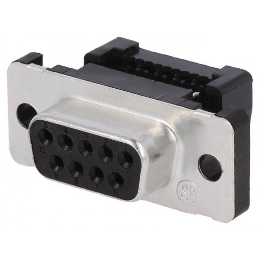 1658612-4; D-Sub; PIN: 9; plug; female; for ribbon cable; IDC; TE Connectivity