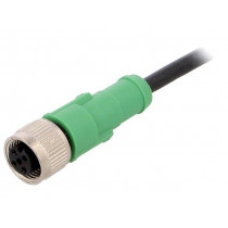 SAC-4P-3,0-PUR/M12FS; Connection lead; M12; PIN: 4; straight; 3m; plug; 250VAC; 4A; 250VDC; PHOENIX CONTACT