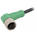 SAC-4P-1,5-PUR/M12FR; Connection lead; M12; PIN: 4; angled; 1.5m; plug; 250VAC; 4A; 250VDC; PHOENIX CONTACT
