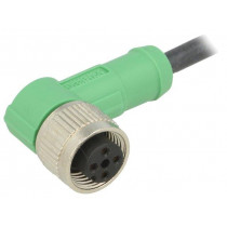 SAC-4P-3,0-PUR/M12FR; Connection lead; M12; PIN: 4; angled; 3m; plug; 250VAC; 4A; -25÷90°C; PHOENIX CONTACT