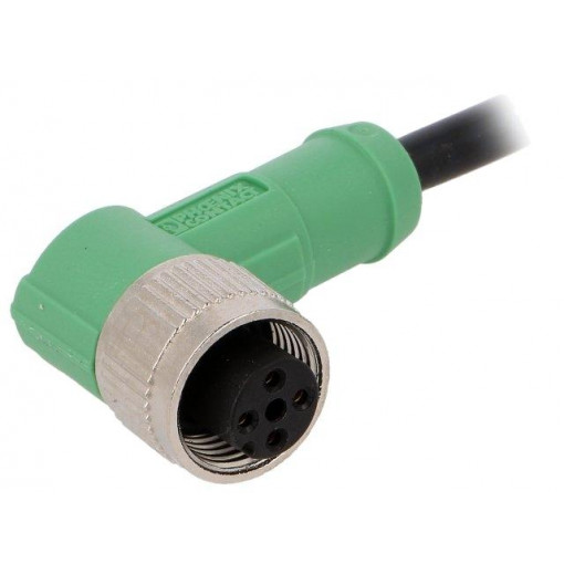 SAC-4P-3,0-PVC/M12FR; Connection lead; M12; PIN: 4; angled; 3m; plug; 250VAC; 4A; -25÷90°C; PHOENIX CONTACT