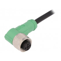 SAC-4P-5,0-PVC/M12FR; Connection lead; M12; PIN: 4; angled; 5m; plug; 250VAC; 4A; -25÷90°C; PHOENIX CONTACT