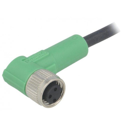 SAC-3P-10,0-PUR/M8FR; Connection lead; M8; PIN: 3; angled; 10m; plug; 60VAC; 4A; -25÷90°C; PHOENIX CONTACT