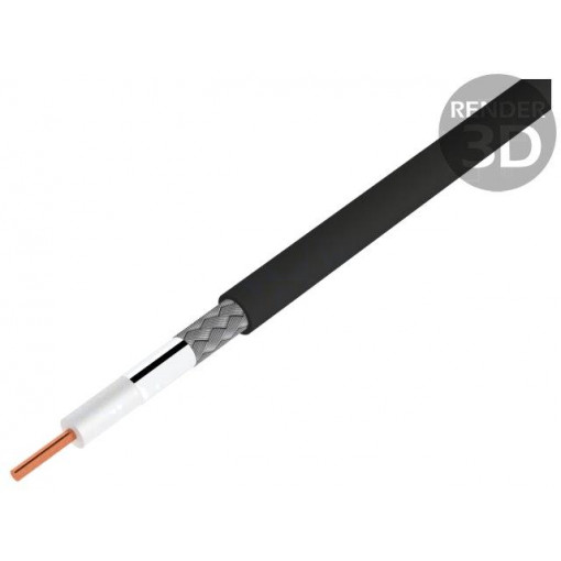 179DT 0101000; Wire: coaxial; RG179; 1x75Ω; solid; Cu; 28.5AWG; PVC; black; 305m; BELDEN 179DT 0101000; Wire: coaxial; RG179; 1x75Ω; solid; Cu; 28.5AWG; PVC; black; 305m; BELDEN