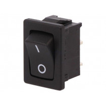 1801.1908; ROCKER; SPST; Pos: 2; OFF-ON; 12A/250VAC; black; IP40; none; 100mΩ; Marquardt