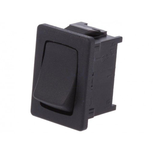 1801.6122; ROCKER; SPST; Pos: 2; OFF-ON; 12A/250VAC; black; IP40; none; 100mΩ; Marquardt