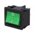 1805.7118; ROCKER; DPST; Pos: 2; OFF-ON; 12A/250VAC; green; IP40; 100mΩ; Marquardt
