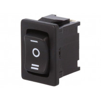 1808.6103; ROCKER; SP3T; Pos: 3; ON-OFF-ON; 6A/250VAC; black; IP40; none; 100mΩ; Marquardt