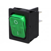 1835.3128; ROCKER; DPST; Pos: 2; OFF-ON; 20A/250VAC; green; IP40; 100mΩ; Marquardt