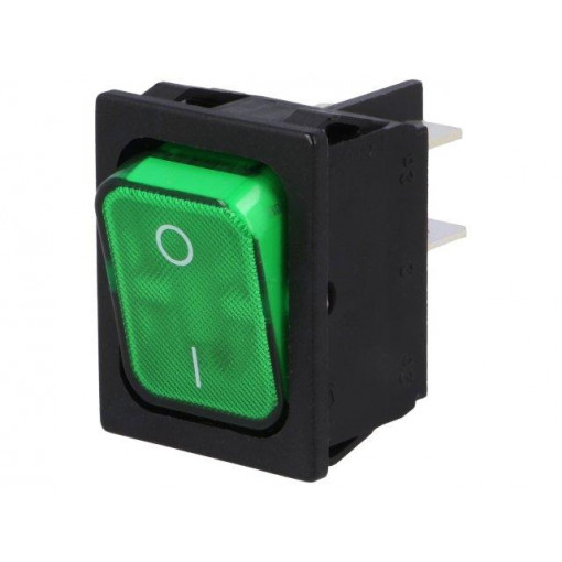1835.3128; ROCKER; DPST; Pos: 2; OFF-ON; 20A/250VAC; green; IP40; 100mΩ; Marquardt