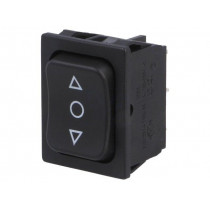 1839.1407; ROCKER; DP3T; Pos: 3; (ON)-OFF-(ON); 6A/250VAC; black; IP40; none; Marquardt
