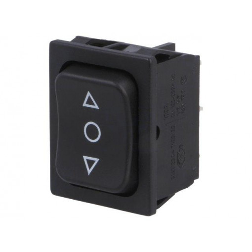 1839.1407; ROCKER; DP3T; Pos: 3; (ON)-OFF-(ON); 6A/250VAC; black; IP40; none; Marquardt