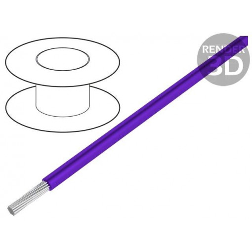 1852 VI005; Wire; HookUp Wire PVC; stranded; Cu; 28AWG; violet; PVC; 600V; 30,5m; ALPHA WIRE