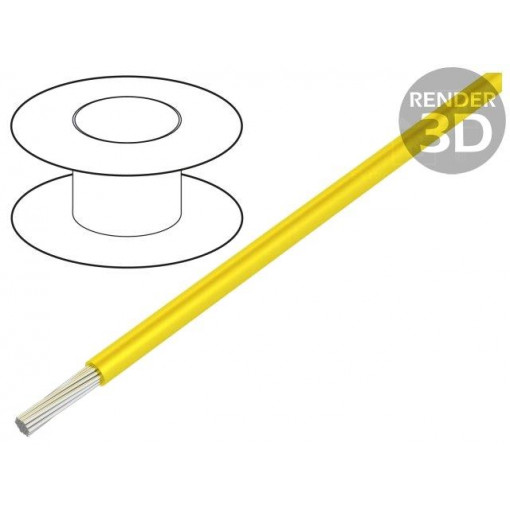 1853 YL001; Wire; HookUp Wire PVC; stranded; Cu; 26AWG; yellow; PVC; 600V; 305m; ALPHA WIRE