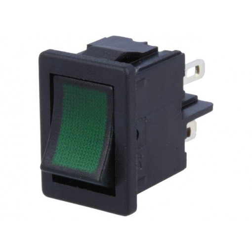 1855.0108; ROCKER; DPST; Pos: 2; OFF-ON; 4A/250VAC; green; IP40; 100mΩ; -20÷85°C; Marquardt