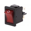 1855.1102; ROCKER; DPST; Pos: 2; OFF-ON; 4A/250VAC; red; IP40; 100mΩ; Body: black; Marquardt