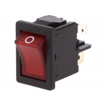 1855.1102; ROCKER; DPST; Pos: 2; OFF-ON; 4A/250VAC; red; IP40; 100mΩ; Body: black; Marquardt