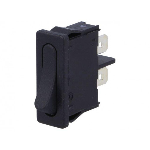 1911.1102; ROCKER; SPST; Pos: 2; OFF-ON; 6A/250VAC; black; IP40; none; 100mΩ; Marquardt