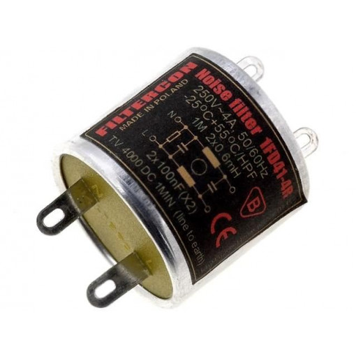 1FD41-4R; Filter: anti-interference; mains; 100nF; 0.5mH; Ioper.max: 4A; 250V; FILTERCON 1FD41-4R; Filter: anti-interference; mains; 100nF; 0.5mH; Ioper.max: 4A; 250V; FILTERCON