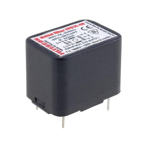 1FP614-4R; Filter: anti-interference; mains; 250VAC; Cx: 200nF; Cy: 2.5nF; THT; FILTERCON 1FP614-4R; Filter: anti-interference; mains; 250VAC; Cx: 200nF; Cy: 2.5nF; THT; FILTERCON
