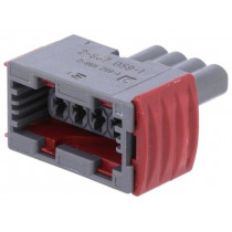 2-967059-1; Connector: automotive; JPT; plug; female; PIN: 4; w/o contacts; grey; TE Connectivity