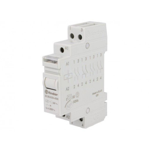 20.28.8.024.4000; Relay: installation; bistable; NO x2; 24VAC; Mounting: DIN; 16A; FINDER 20.28.8.024.4000; Relay: installation; bistable; NO x2; 24VAC; Mounting: DIN; 16A; FINDER