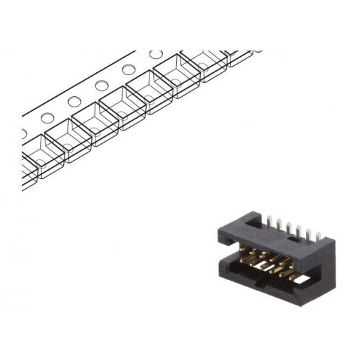 20021221-00012C4LF; Socket; IDC; Minitek127; male; PIN: 12; vertical; 1.27mm; SMT; 2x6; AMPHENOL