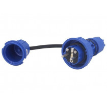 20051-B; Connector: AC supply; male; plug; 2P+PE; 250VAC; 16A; blue; PIN: 3; PCE