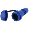 20241-B; Connector: AC supply; female; socket; 2P+PE; 250VAC; 16A; blue; PCE
